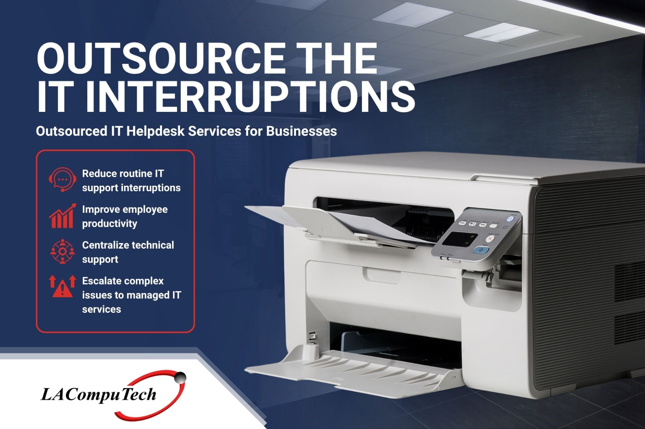 Outsourced IT helpdesk services supporting businesses with technical support and issue resolution